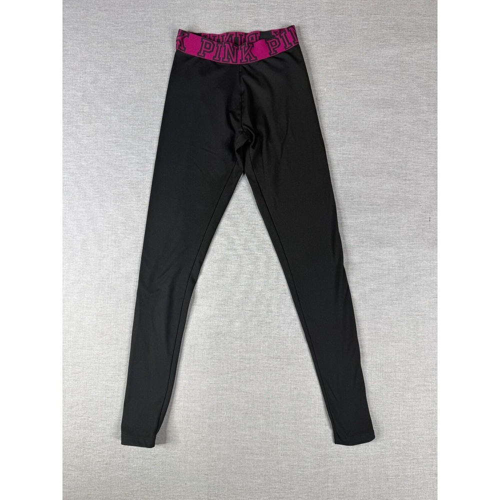 Victoria's Secret PINK Yoga Pants Size XS Solid Black Activewear‎ Stretch
